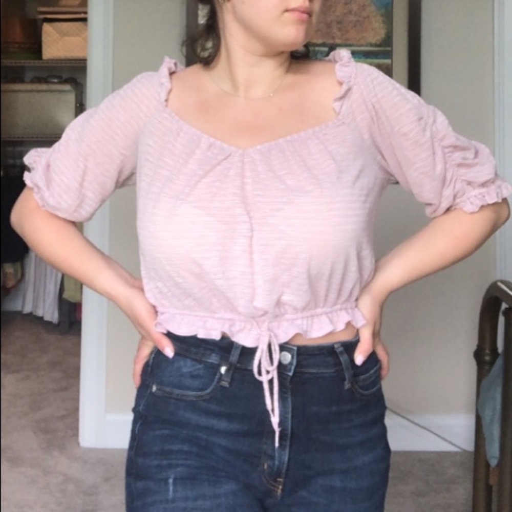 Pink Free People Crop Top